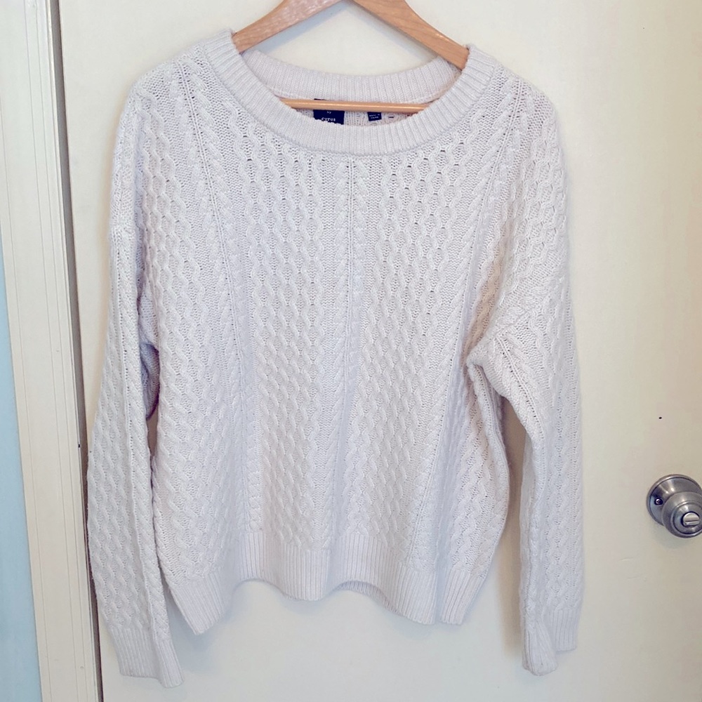 Devotion M cable knit sweater